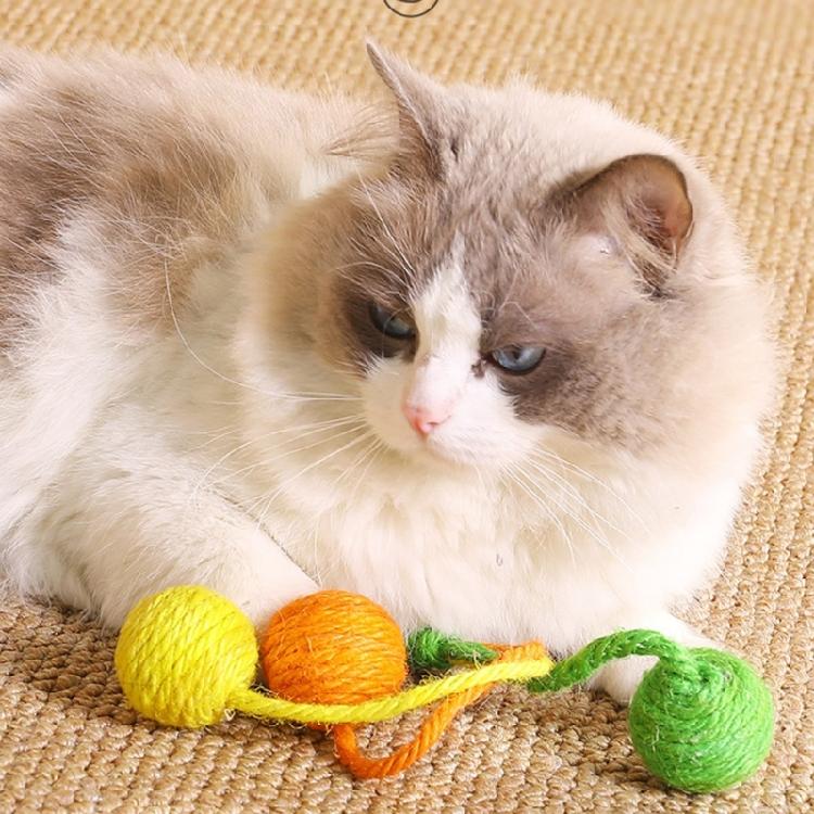 Кошки Сизалевая веревка Натуральный сизалевый шар для умственной стимуляции и физической активности