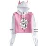 JOJO's Bizarre Adventure Cat Ear Color Block Hoodie - Women’s Anime Loose Jacket for Spring/Autumn