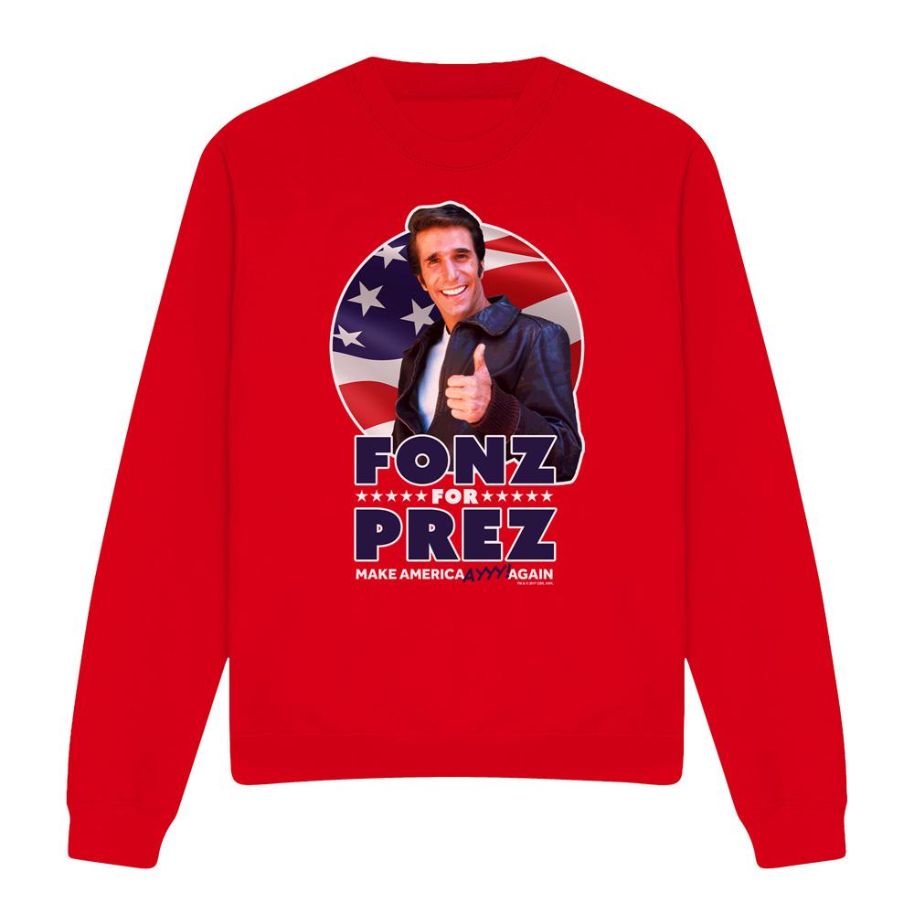 Happy Days Unisex Adult Fonz for Prez Sweatshirt