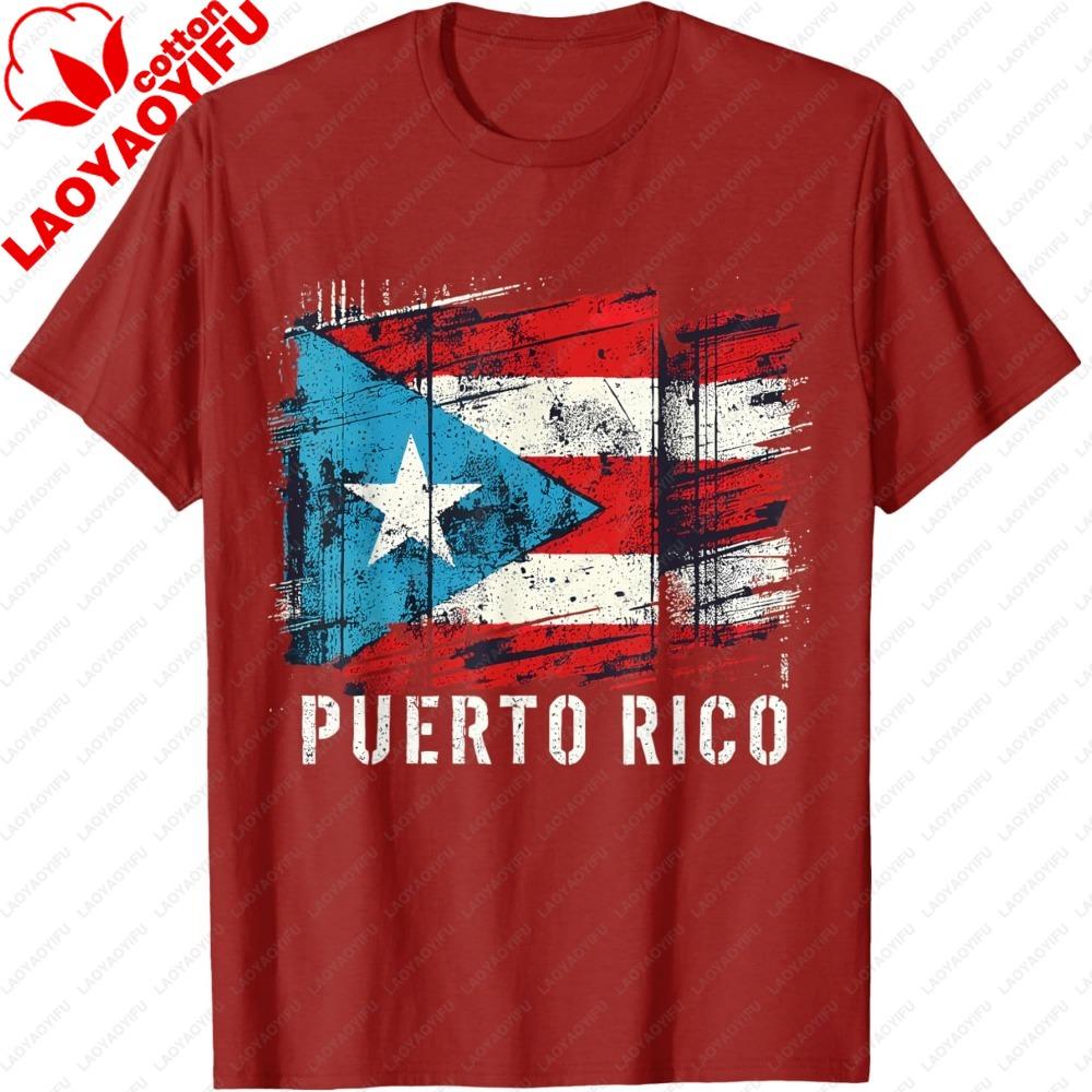Puerto Rico Flag Heritage Month Hispanic Boricua Rica TShirt Flag Print Harajuku Style Oneck T Shirts Color Print Clothes