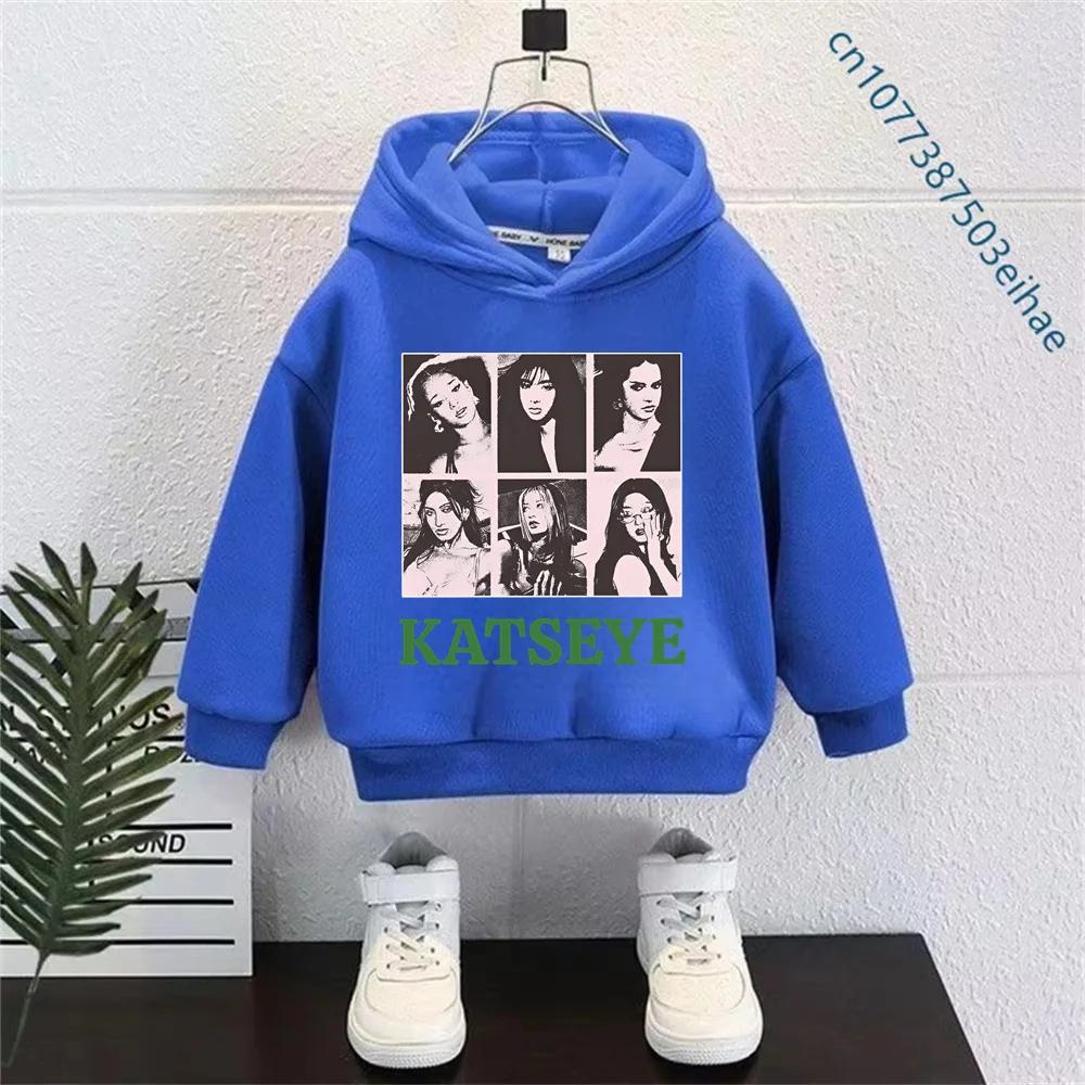 Kpop KATSEYE Hoodies Sweatshirt Kids Clothes Boy Girls Casual Hooded Pullover Casual Tops Fashion Outfits Children's Clothing