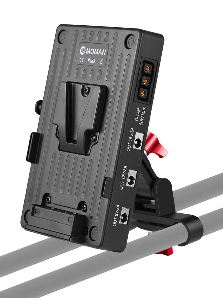 Пластина Moman VBP2 с 15-мм стержнем, двойной выход постоянного тока, включает 4 кабеля постоянного тока и для цифровых зеркальных камер BMPCC, видеокамер, V-образный зажим, выход D-Tap 14,8 В,