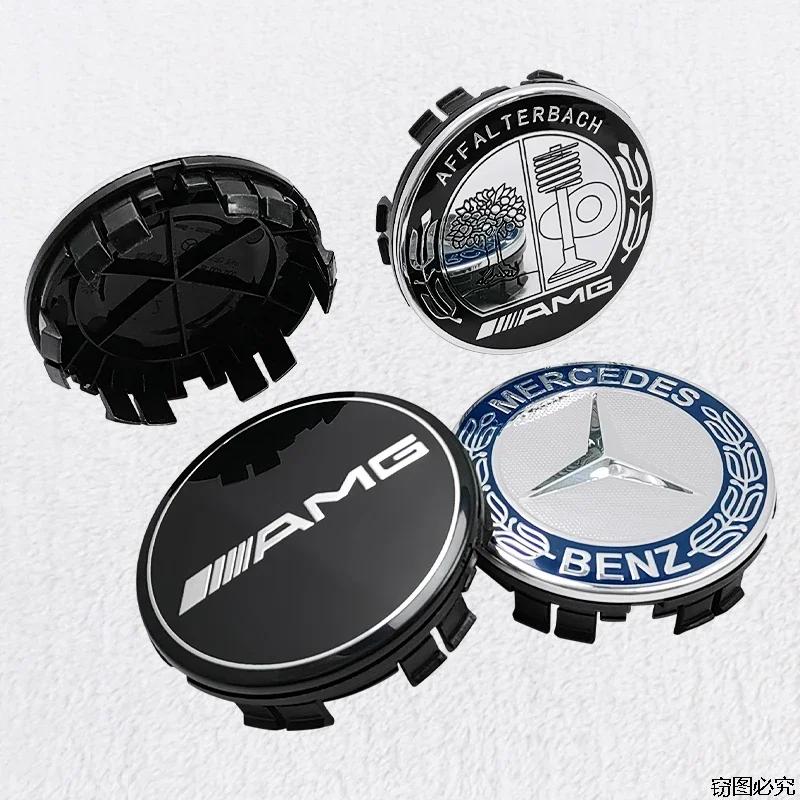 SUK3 New4 Pièces/ensemble 75mm Capuchons De Moyeu De Roue De Voiture Pour Mercedes Benz AMG Emblème GLA200 W203 W204 W205 W209 W210 W