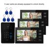 7inches Wired Video Doorbell Intercom System Card Password Remote Control