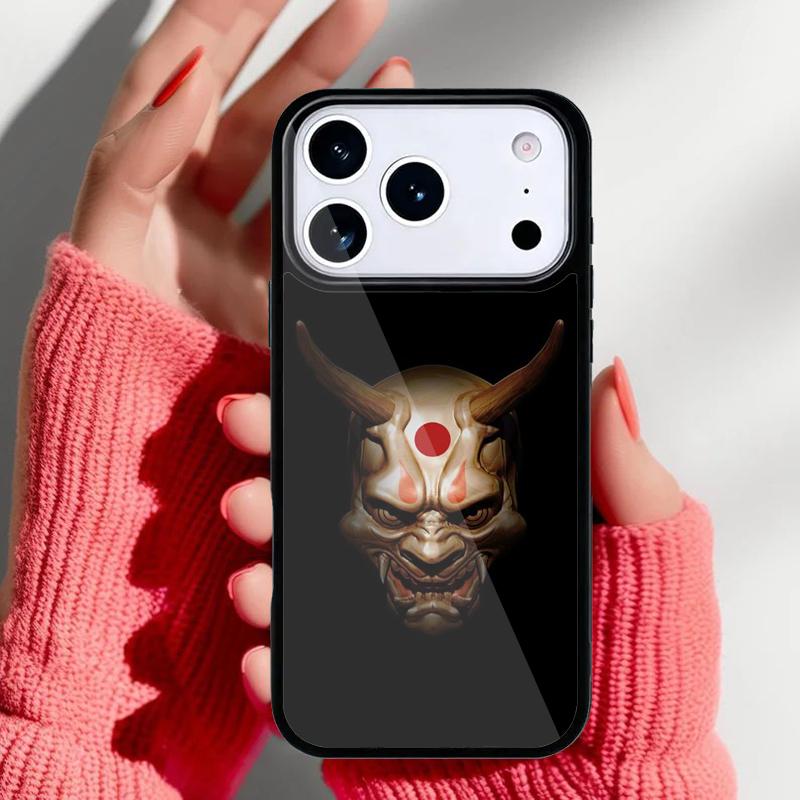 Hannya Demon Oni Phone Case for iPhone 17 16 15 14 13 Pro Max Back Cover for 12 11 Pro Coque