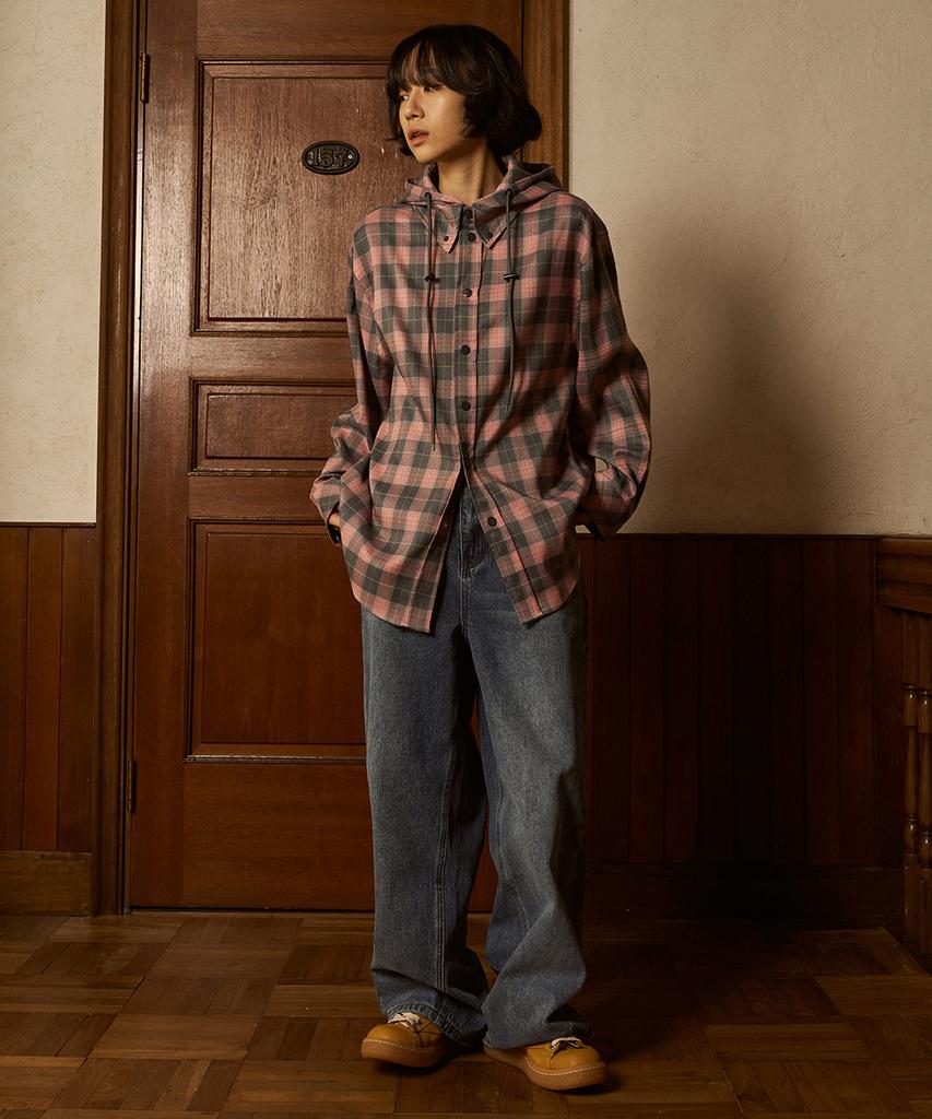 FDR Multi Check Over Hood Shirt_Pink