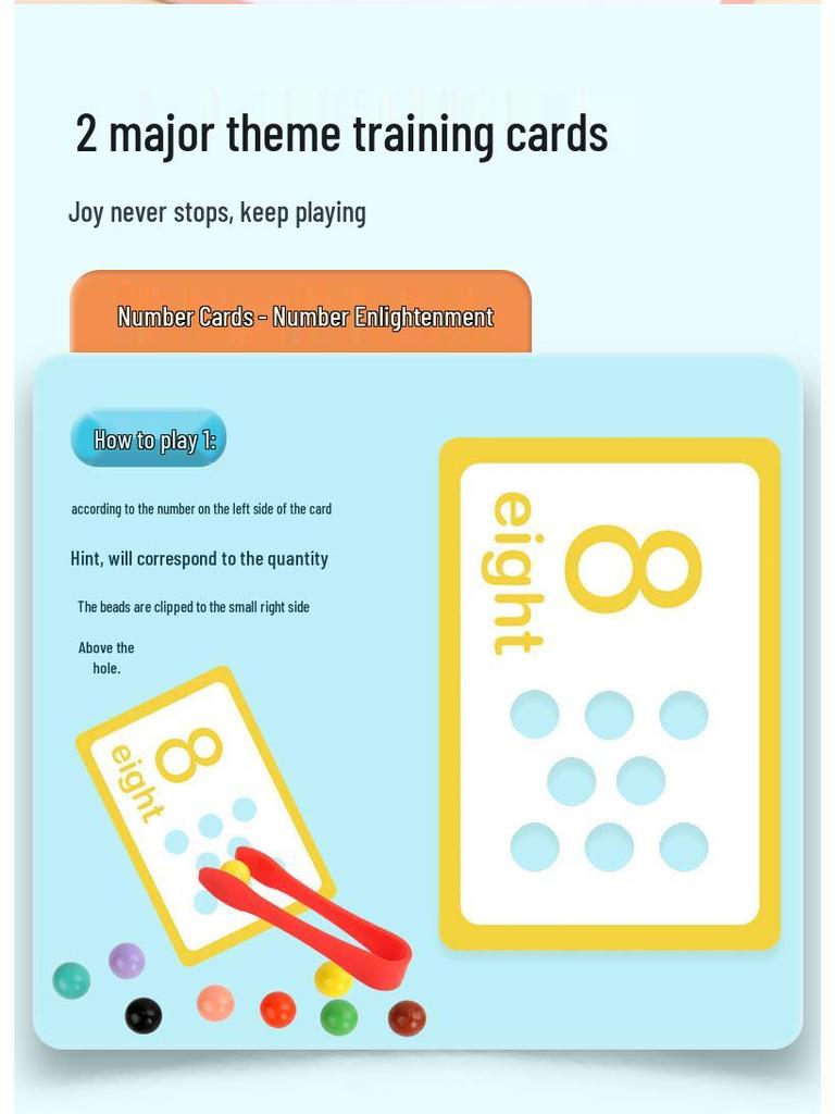 Multicolor Counting Beads Puzzle - Educational Math Game for Children