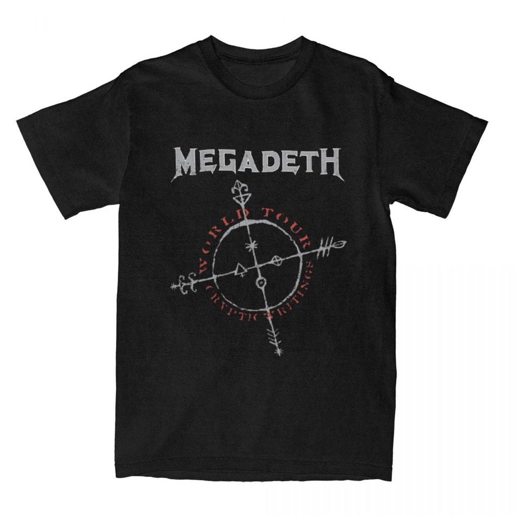 Футболка Megadeths Cryptic Writings для мужчин и женщин, 100% хлопок, забавная, с круглым вырезом, черная металлическая, дэт-метал-футболка, короткий рукав, одежда, уникальная