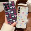 Розовый чехол с сердечками для Samsung Galaxy S26 Ultra S25 FE S24 S23 S22 A54 A15 A35 A55 A16 A36 A56 A17 A37 A57 5G Мягкий чехол