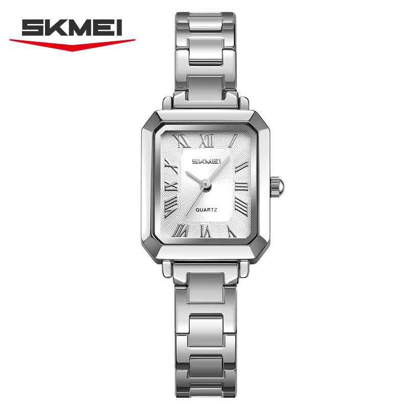 SKMEI 2582 Watch Waterproof Date Fashion Steel Strip Light Luxury Watches montre femme Exquisite Square Business Women's Quartz