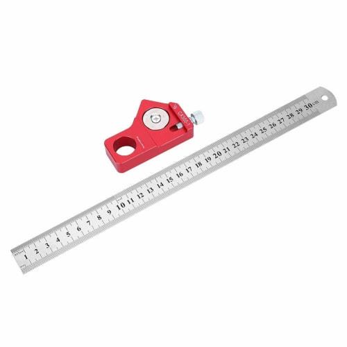 CX300-1 Combination Square, Woodworking Marking Tool with Magnet, Ruler Stop, 45 and 90 Ruler, Marking Gauge Positioning, Carpentry Ruler, Scribing