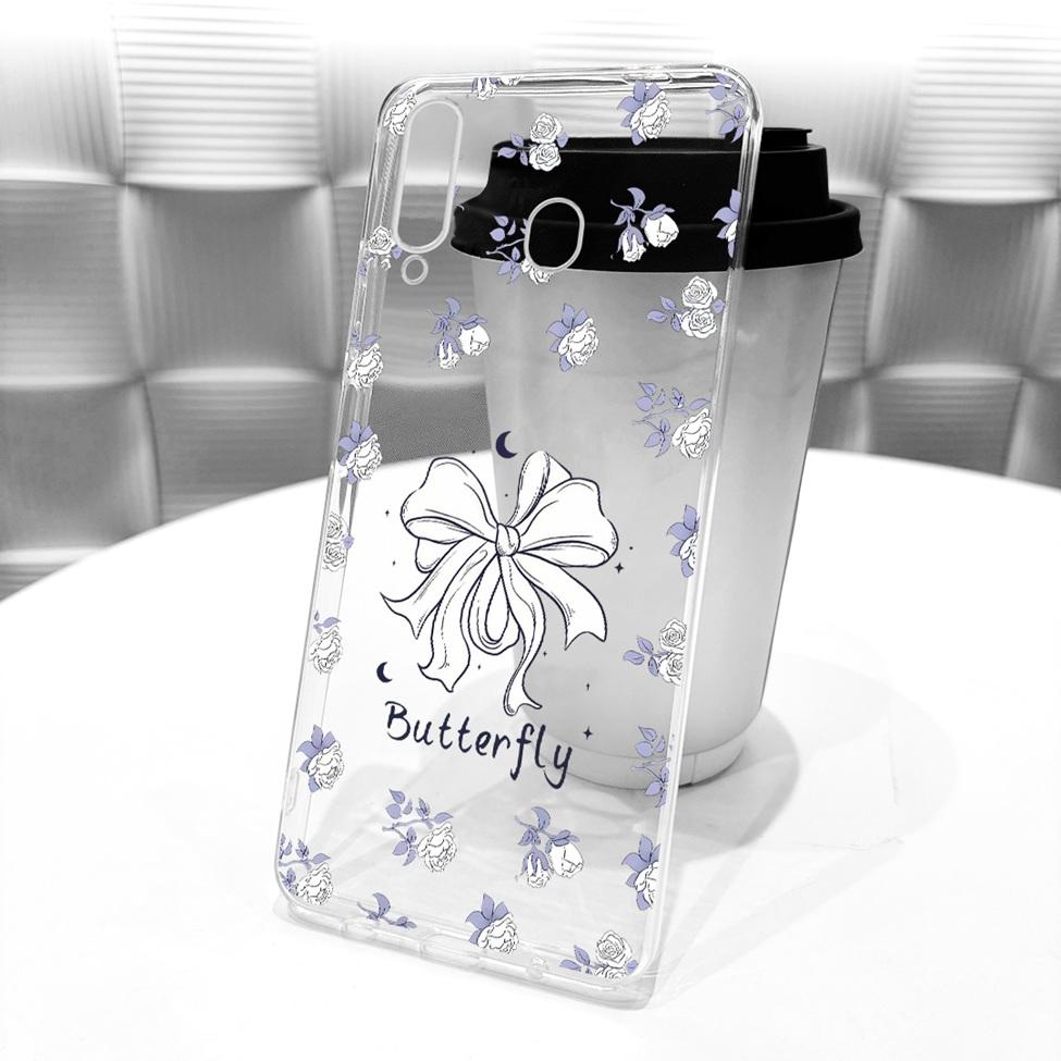 For Samsung A40S Case Transparent Cute Cat Fashion Butterfly Funny Painted Casing For Samsung Galaxy A40S Cover SM-A3050