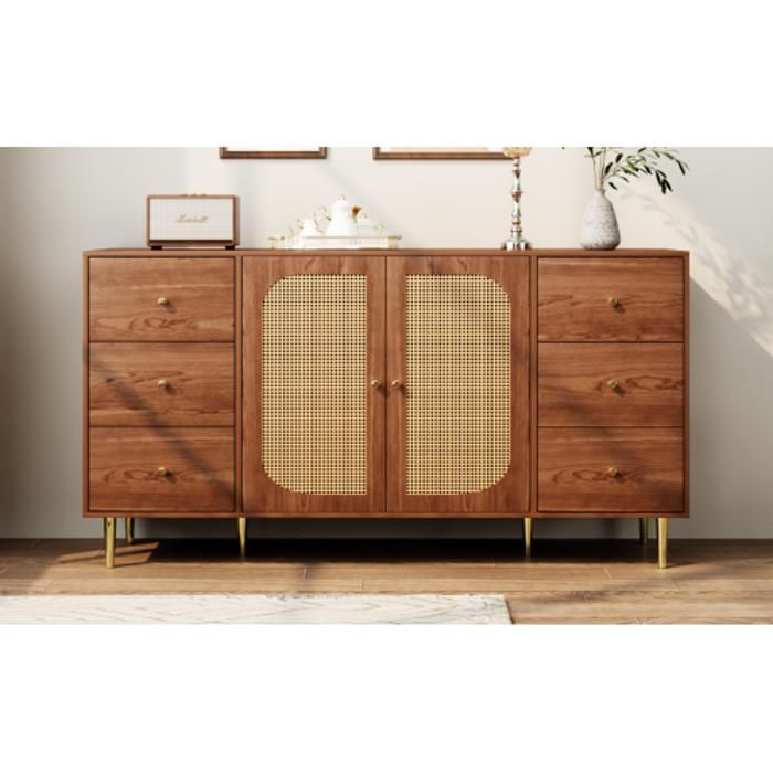 Buffet - MUVOE - 160 x 40 x 90 cm - 2 portes - 3 tiroirs