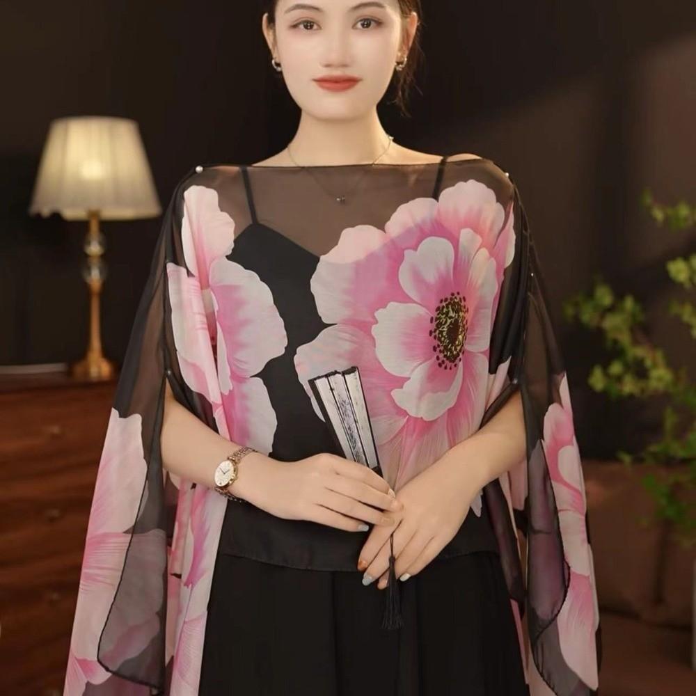 Long Length Breathable Shawl Multifuctional Chiffon Scarf Seaside Sun Protection Shawl  Daily Use