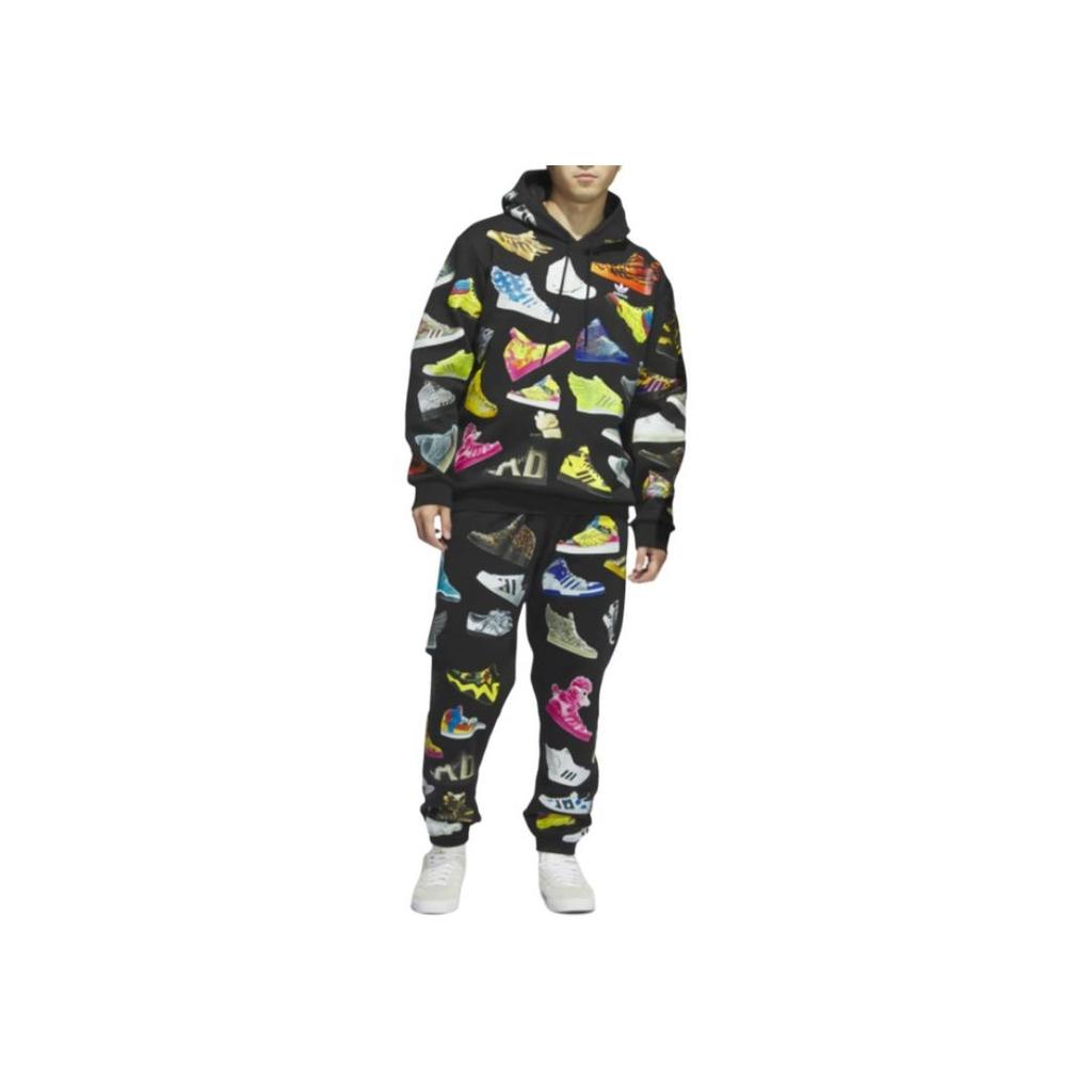 Adidas Оригинальные брюки Jeremy Scott Archive SS23 Archive, дышащие трикотажные спортивные брюки с манжетами, унисекс, черные IA0096