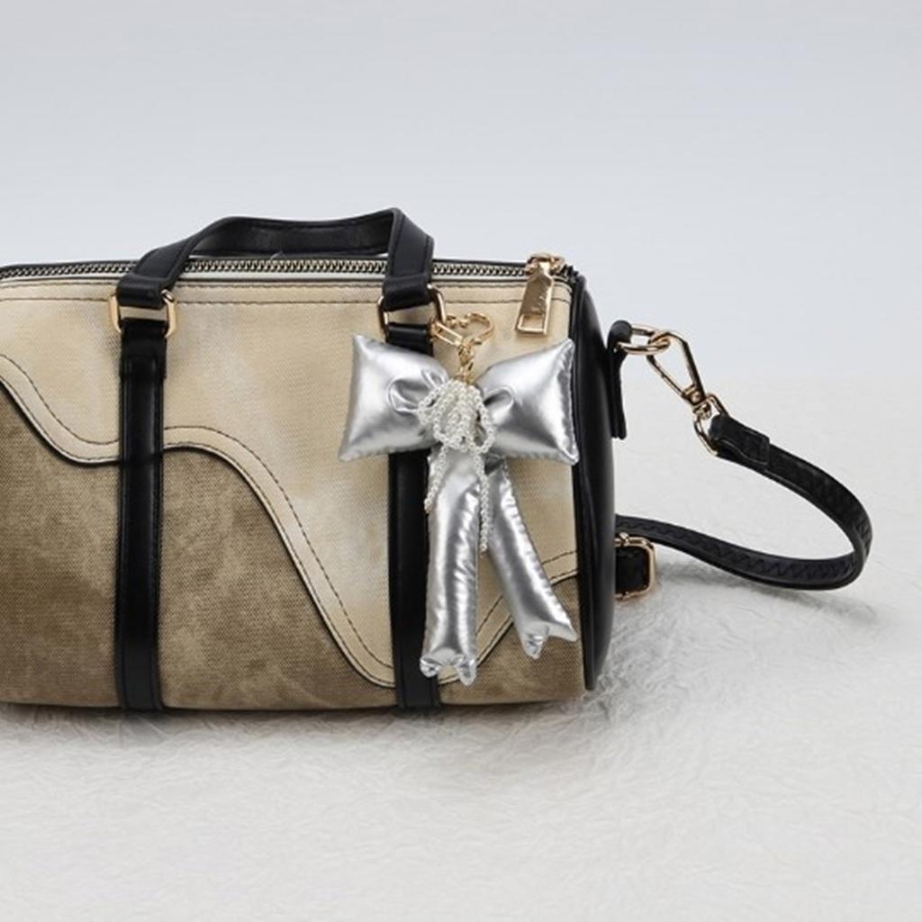 Pearls Knot Pendant Cellphone Charm Colorful Keychain Detachable Phone Lanyard Handmade Ornament for Wallet Bag