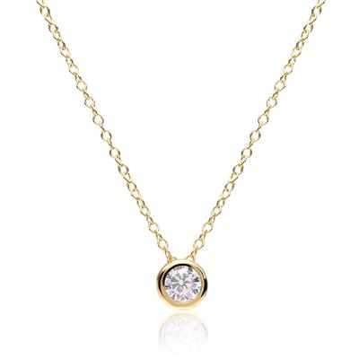 [Naot Jewelry] Женское колье с цирконием [В подарочной коробке] Золотое 14KGF Круглое колье с кубическим цирконием