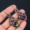 Mystic Topaz Handmade Copper Wire Wrap Jewelry Earring 2.68 K3H45