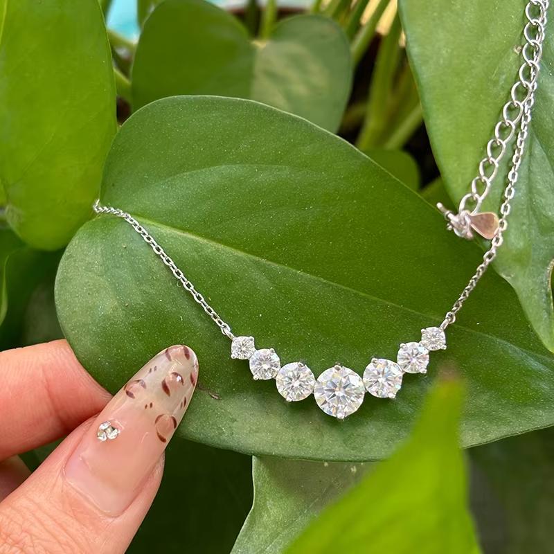 COSFIX супер белое ожерелье с бриллиантами и муассанитом из стерлингового серебра 925 пробы, помолвочный аксессуар, ювелирные украшения для женщин