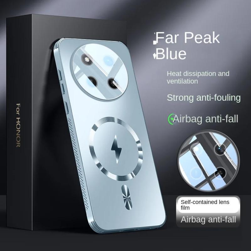 For Magsafe Case for Honor X9C Smart Matte Frosted Shockproof Lens Protection Phone Cover for Honor X60 Pro Magnetic Cases