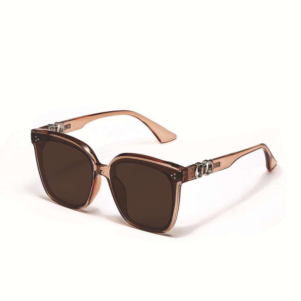 Очки B343 Rivet Square Large Frame Trendy Temple Metal Sunglasses Women's Sunglasses Trendy Men