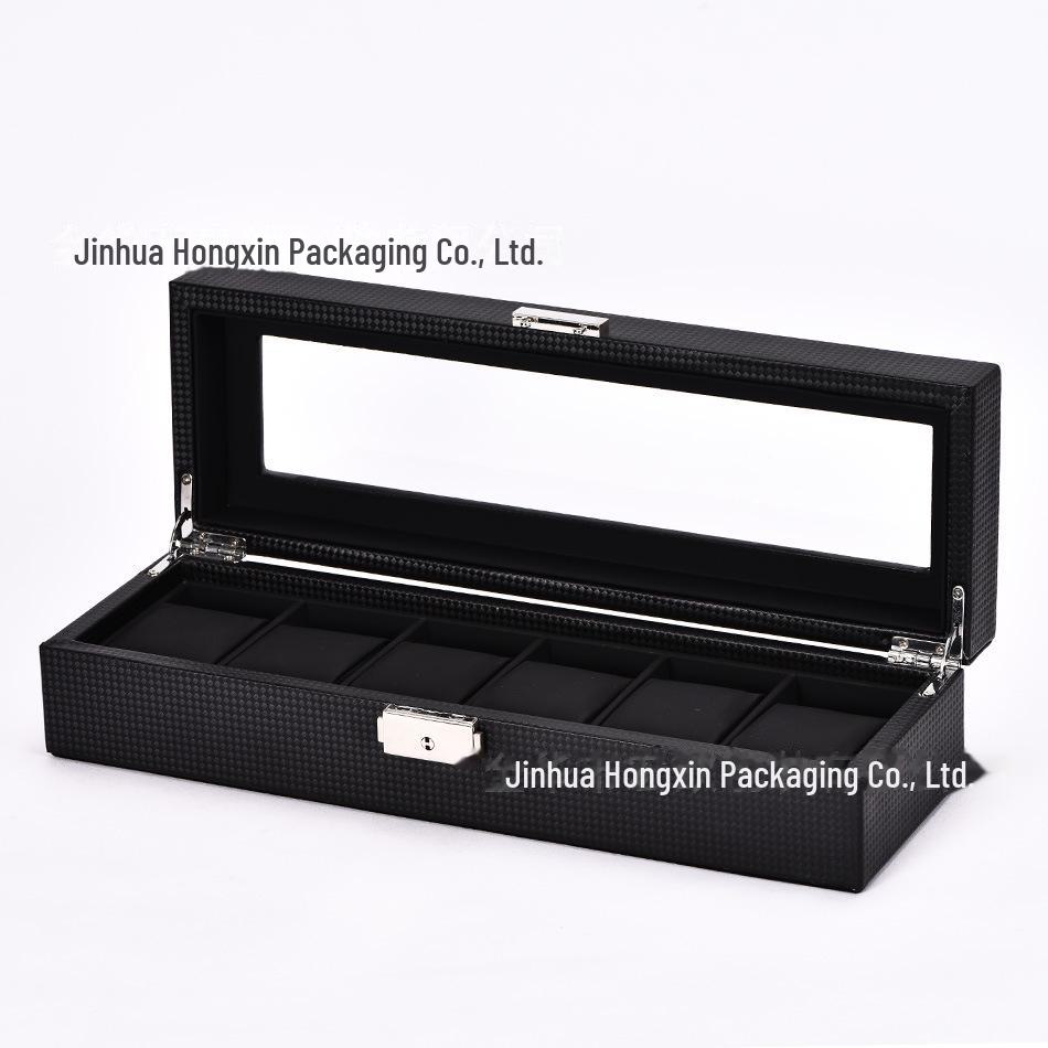 Роскошная многопозиционная шкатулка для часов и ювелирных изделий из углеродного волокна