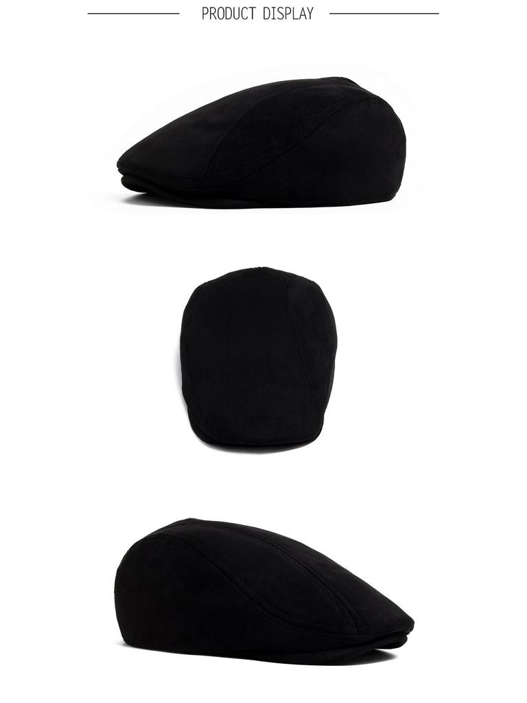 Men's Retro Suede Beret: Autumn/Winter Elastic Duckbill Painter Hat