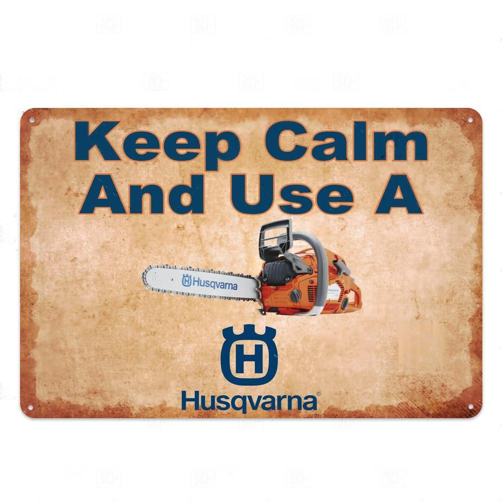 Металлическая табличка с цепной пилой, металлическая винтажная жестяная вывеска, настенный декор для человека, декоративная тарелка в пещере