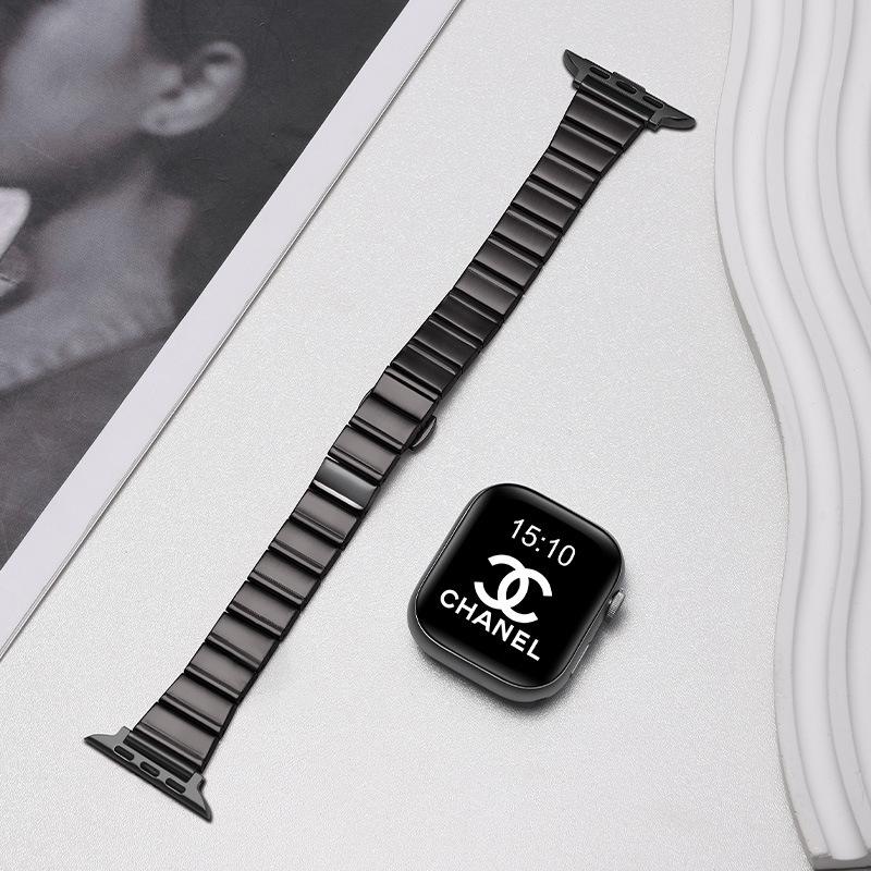 Ремешок Apple iWatch с бамбуковым звеном и застежкой-бабочкой для Серий 10/11