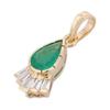 Подвеска из желтого золота 18 карат с изумрудом - Подвеска из белого сапфира и изумруда