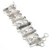 White Topaz Gemstone Bracelet Statement Gift Adjustable Link Handmade Jewelry 9"