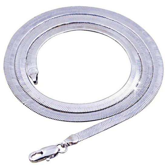 Женщины Мужчины Простое Посеребренное Плоское Подарочное Ожерелье-колье в виде змеиной цепи в елочку