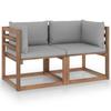 Day and Night - Day and Night 2-seater Pallet Garden Sofa with Gray Cushions