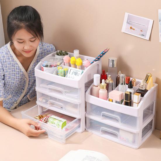 Storage Box Pull-Type Design Large Capacity Multi-layer Desk Storage Container Cosmetics Office Supplies Organizer