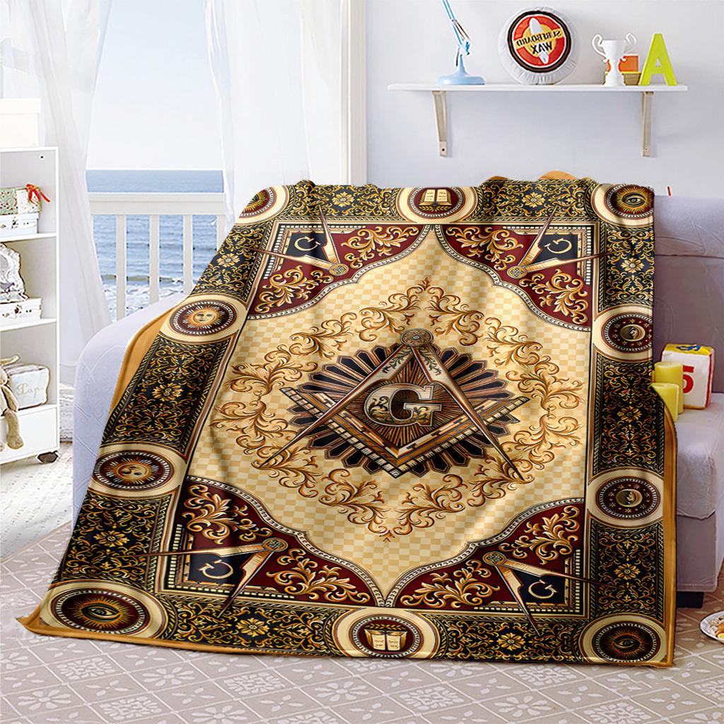 1PC Freemason Home Suitable All Seasons Soft Comfortable Blanket Sofa Office Travel Home Use Great Gift Idea
