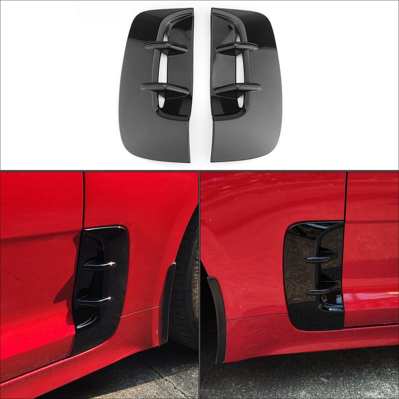 Car Front Door Fender Hole Grille Leaf Plate Air Outlet Decoration Cover Strip For Kia Stinger 2018-2023 Exterior Styling