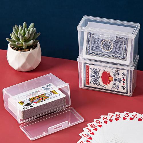 Clear Plastic Playing Card Case Holder Empty Playing Cards Storage Box Game Card Organizer Business Trading Cards