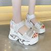 Fashion Summer High Platform Women Sandals Buckle 10CM Wedges Bling Shoes Fashion Outside Chunky Sandals Beach Casual Slides Woman