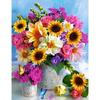 JISAN Jewelry Cross Stitch Canvas Set 50x40cm JB02, F16 - Rose and Sunflower Vase, 1 Piece Korean Popular Toys