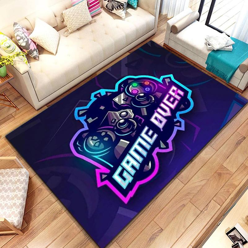 Ковер для геймера, забавные черные коврики для игрового контроллера для детей, мягкий ковер для комнаты, игровой аниме, коврик для стула геймера, большой ковер для гостиной, для мальчиков