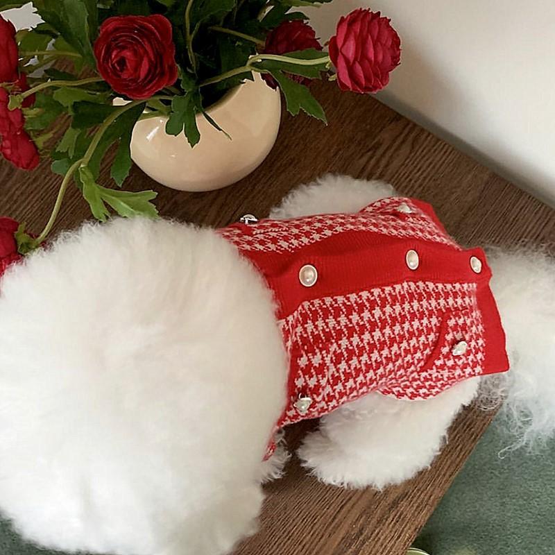 Pet knitted sweater autumn and winter kitten cat Teddy Bichon Yorkshire Maltese dog clothes