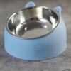 Pet Bowl Cat Face Shape Oblique Design Stainless Steel Cat Feeding Supplement for Home