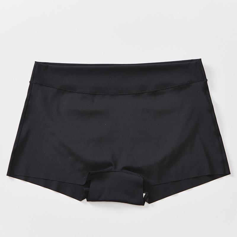 Бесшовные женские трусы-боксеры со средней посадкой - Ice Silk, дышащие, однотонные, защитные шорты с хлопковой вставкой