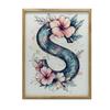 Poster with the Letter S Among Colorful Flowers Poster with the Letter S Among Colorful Flowers, 30X40 Cm, Light Oak Wooden Frame, Matte Paper 230 Gsm