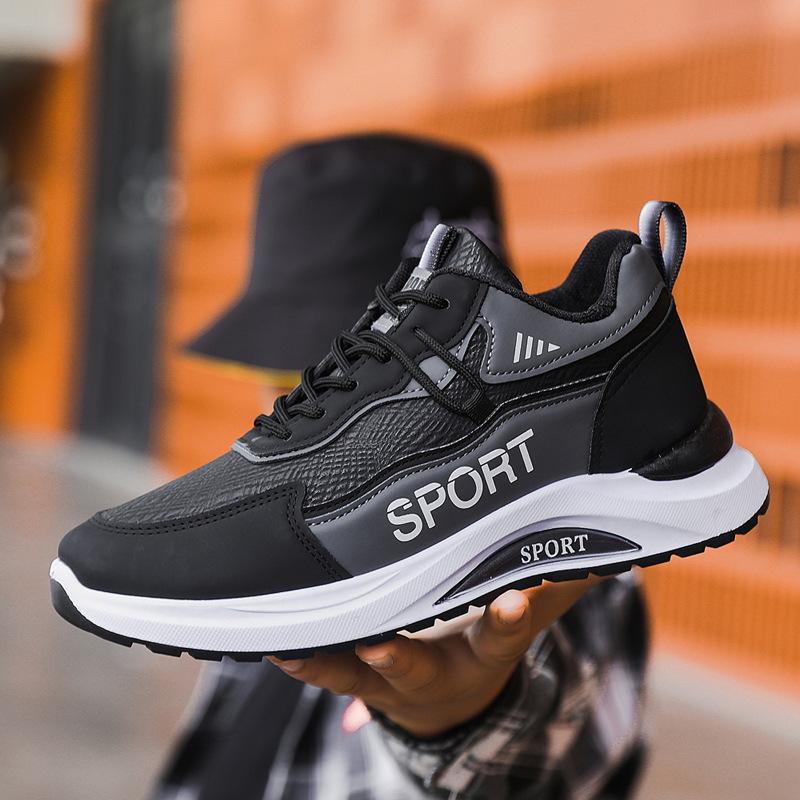 Мужская обувь 2025 весна и осень новая толстоподошвенная дышащая повседневная обувь молодые студенты низкие кроссовки мужчины