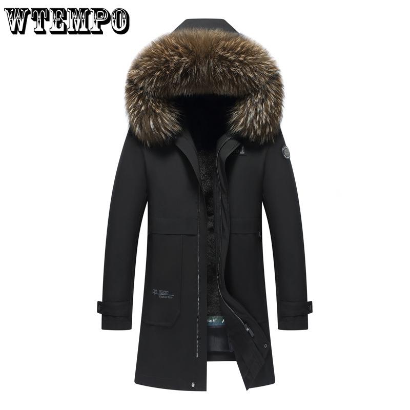 Мужская парка из меха кролика выдры с внутренней частью из искусственной кожи, утолщенное теплое меховое пальто, модное пальто