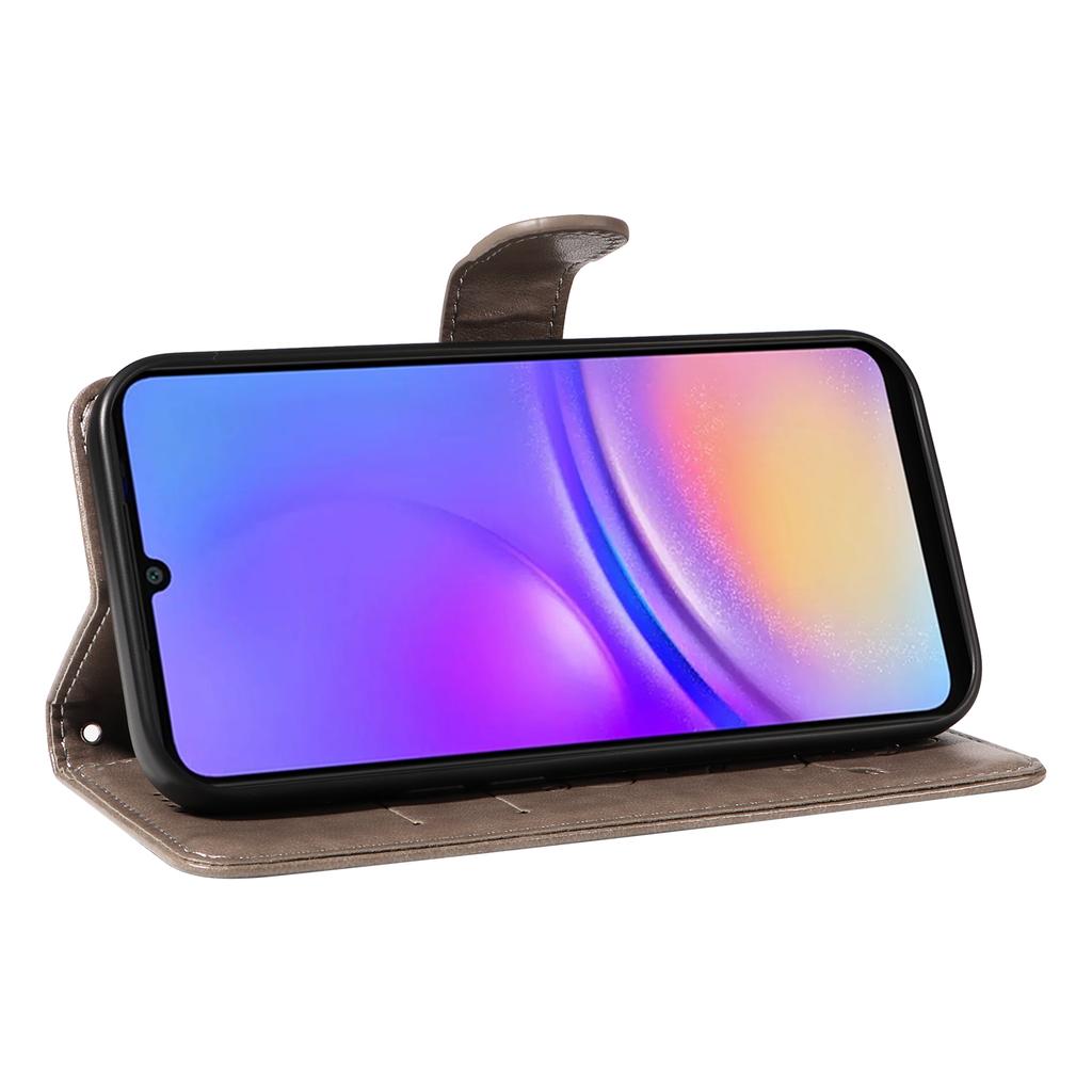 Для Samsung Galaxy A06 4G Чехлы из ПУ кожи с цветочным узором Кошелек Подставка Чехол для телефона с ремешком
