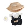 Plush Doll Clothes Dress Up T Shirt Pants with Hat and Flowers Suit White Tee