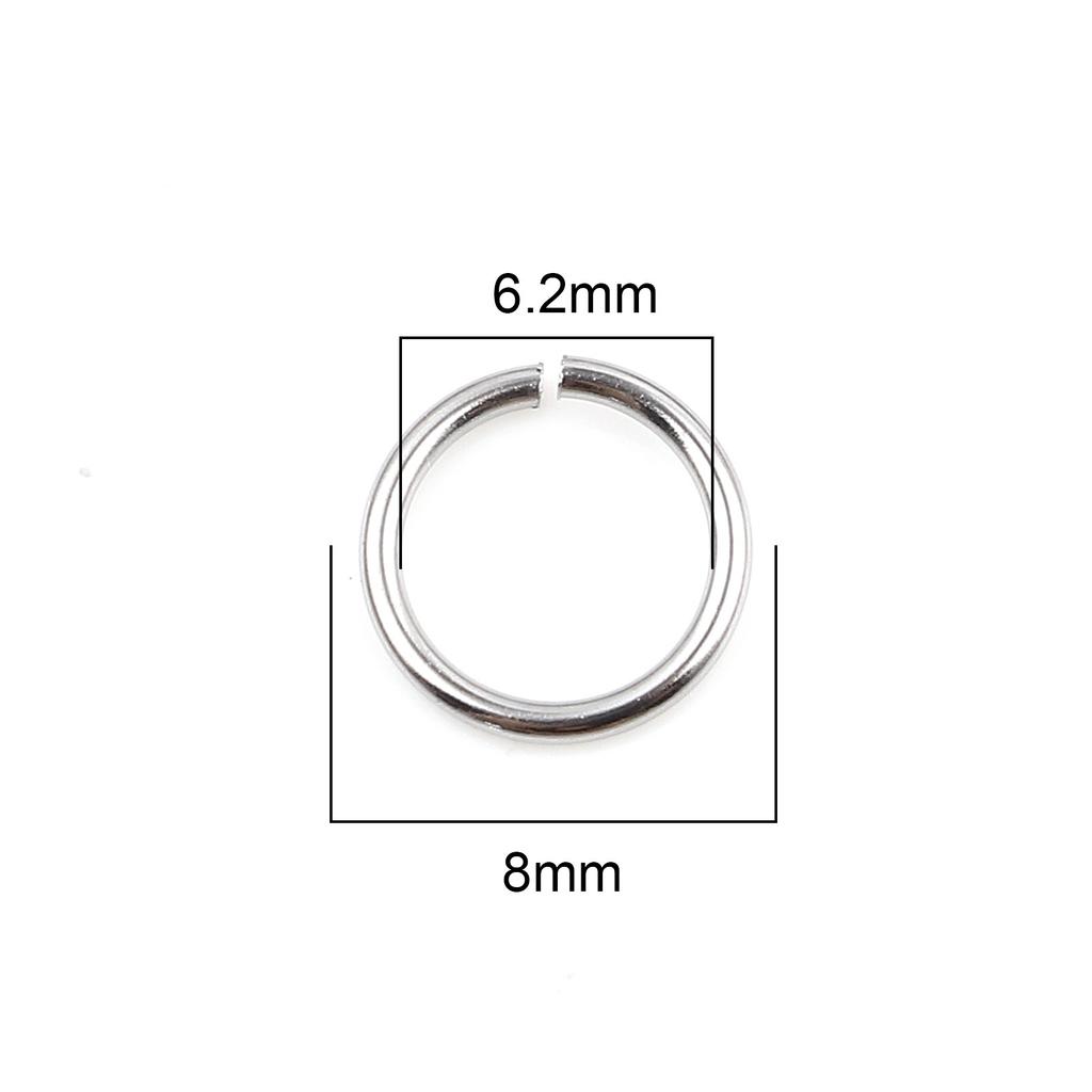 100pcs 0.5mm-1.8mm-4mm-16mm Stainless Steel Open Jump Rings Findings Round Silver Color DIY Making Keychain Necklace Jewelry