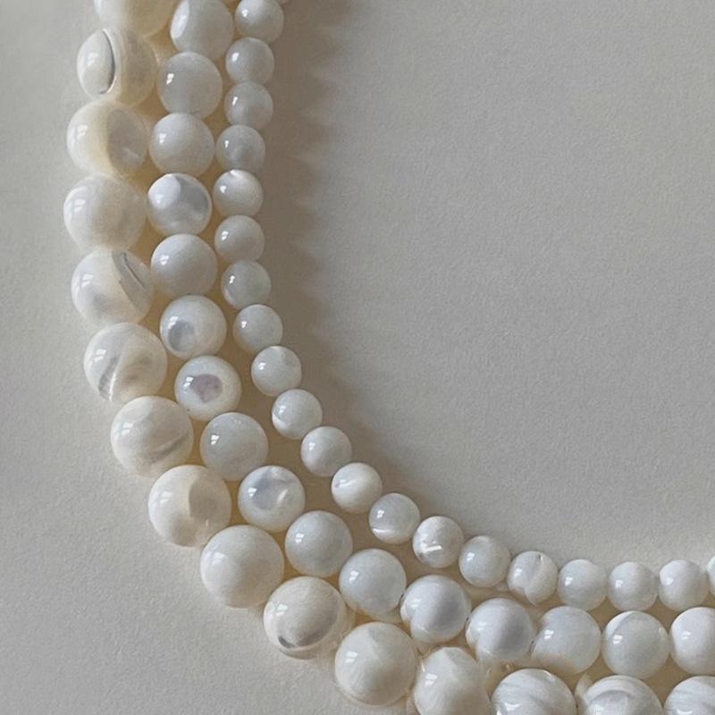 Light Luxury High-End Horseshoe Shell Beaded Necklace Female French Retro Elegant Personality Versatile Neck Chain Collarbone Chain